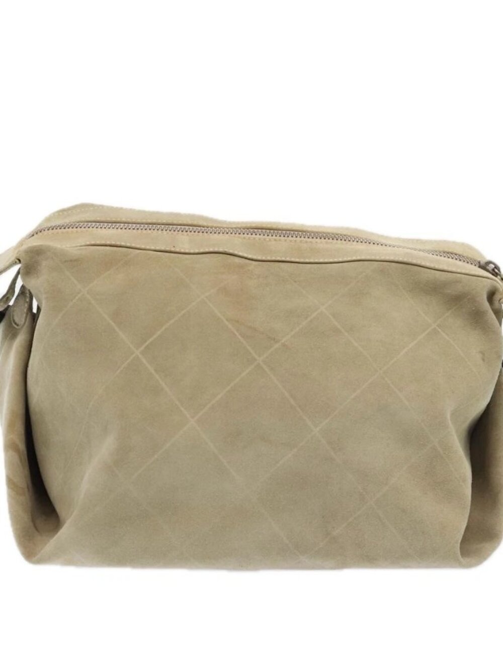 CHANEL Matelasse Shoulder Bag Suede nylon Beige Black Silver CC - Picture 3 of 16